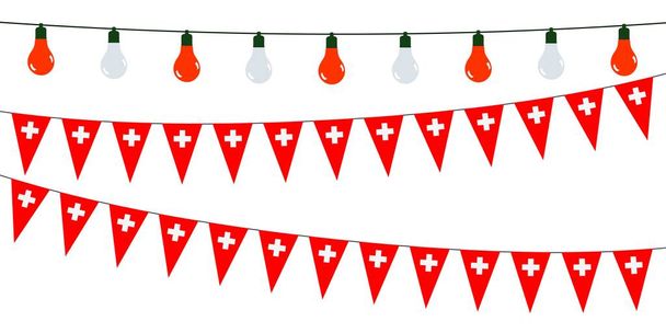 3D Garlands of Switzerland on a white background - Vector, Image