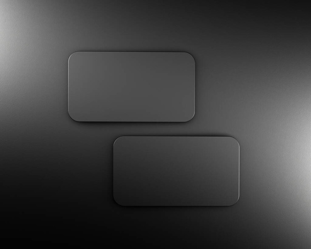 Luxury Black Business Card Mockup Top View - Photo, Image
