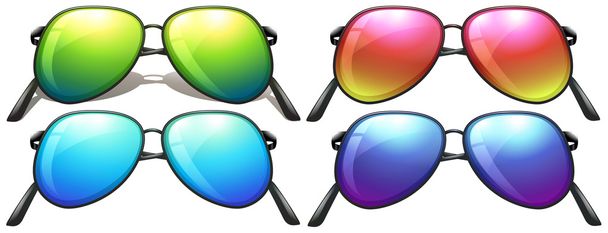Óculos de sol de cor néon
 - Vetor, Imagem