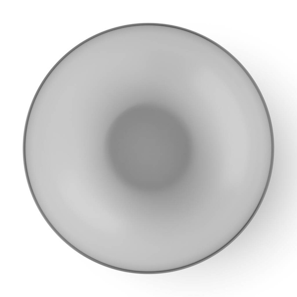 Prázdná skleněná miska izolovaná na bílém pozadí. 3D vykreslování - Fotografie, Obrázek