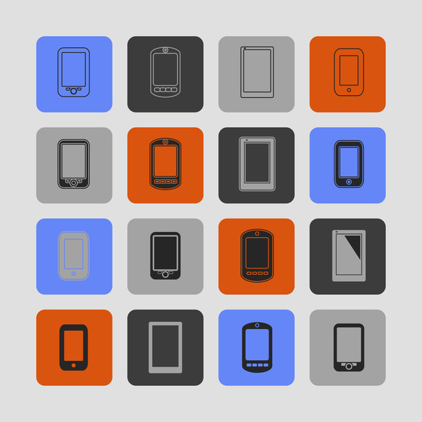 smartphone pictogrammen - Vector, afbeelding