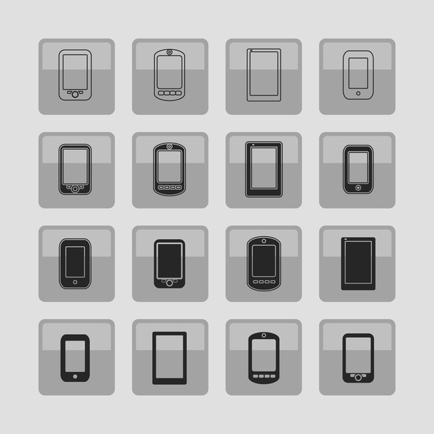 smartfon ikony - Wektor, obraz