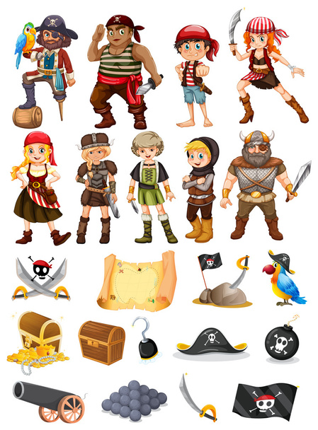 Pirates and vikings - Vector, afbeelding
