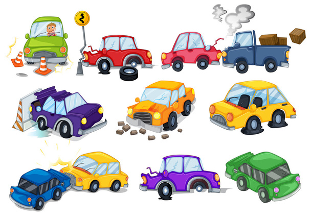 Car accidents - Vector, Image