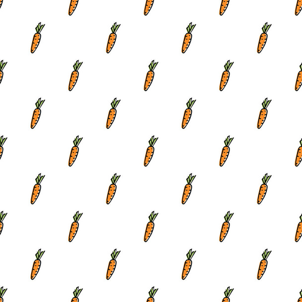 seamless carrot pattern. vector doodle illustration with carrot. pattern with carrot - Vector, Image