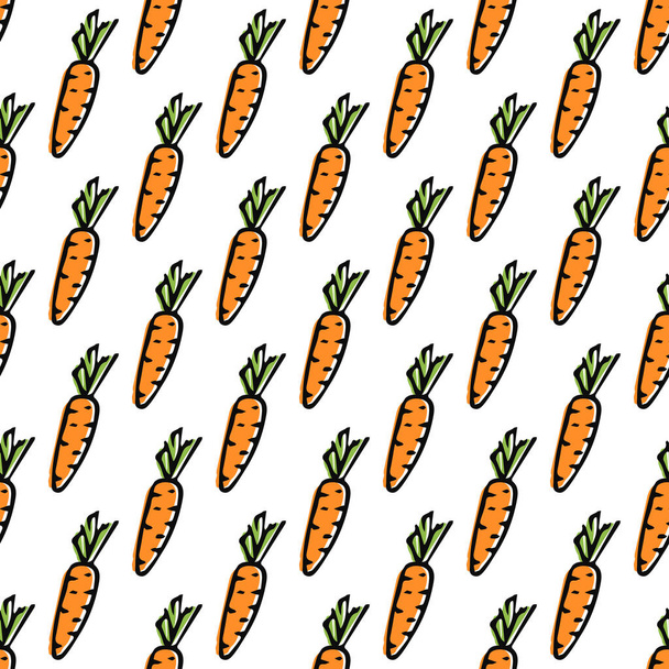 motif de carotte sans couture. illustration vectorielle de gribouillage avec carotte. modèle avec carotte - Vecteur, image