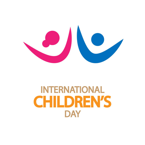 International Children Day logo, vector art illustration. - Vektör, Görsel