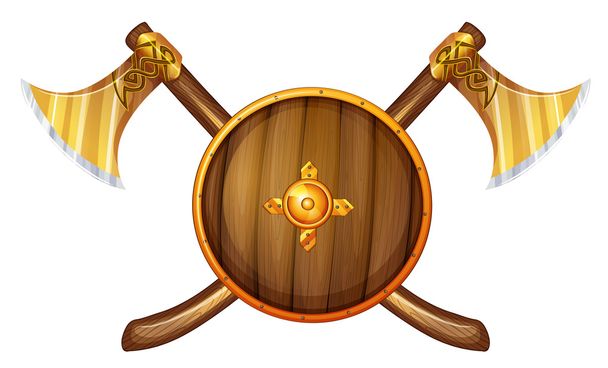 Axes and shields - Vector, Image