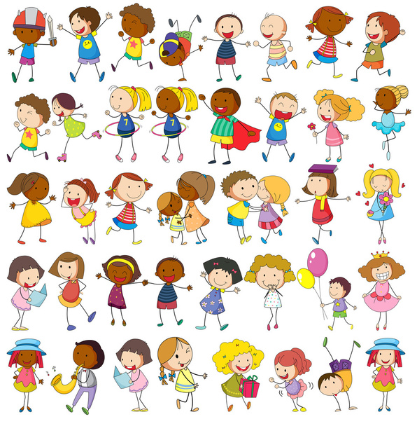 Children playing - Vector, Image