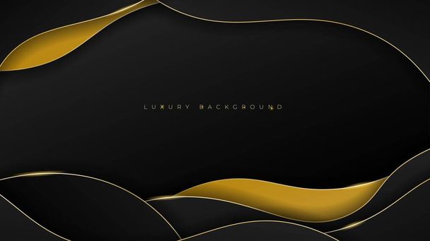 Black gold background design with shiny gold and luxury concept - Vector, Image