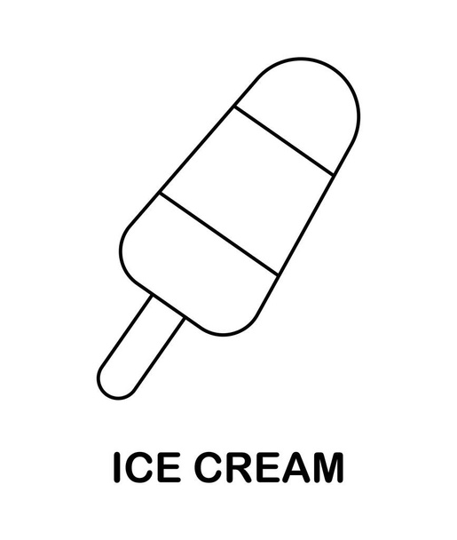 Coloring page with Ice Cream for kids - Vecteur, image