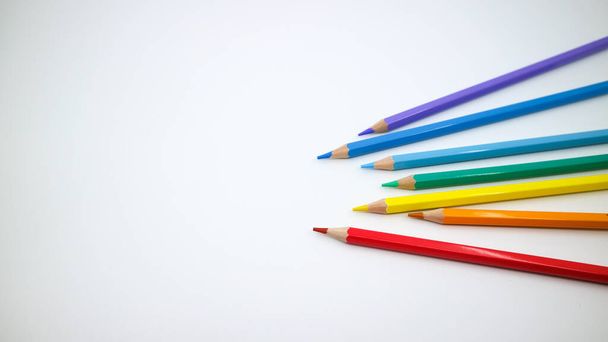 Assortment of colored pencils in a variety of colors - Photo, Image