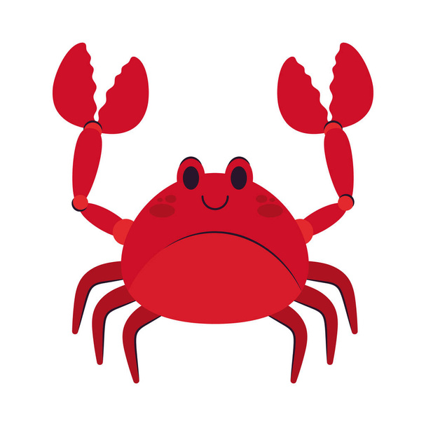 cute crab icon on white background - Vector, Image