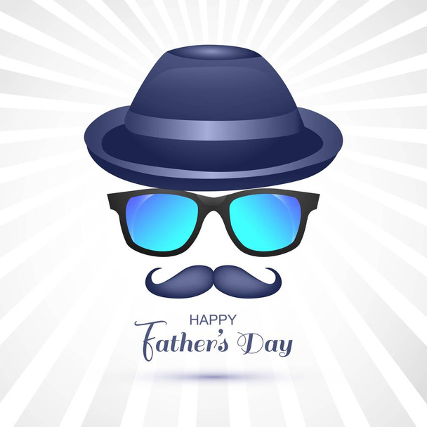 Счастливые отцы в кепках и очках на дизайнерских открытках - Вектор,изображение