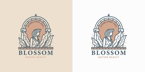 Klasik Güzellik Hattı Sanat Logosu Tasarımı - Vektör, Görsel