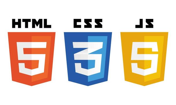 colección vectorial de signos de escudo de desarrollo web: html5, css3, javascript - Vector, Imagen
