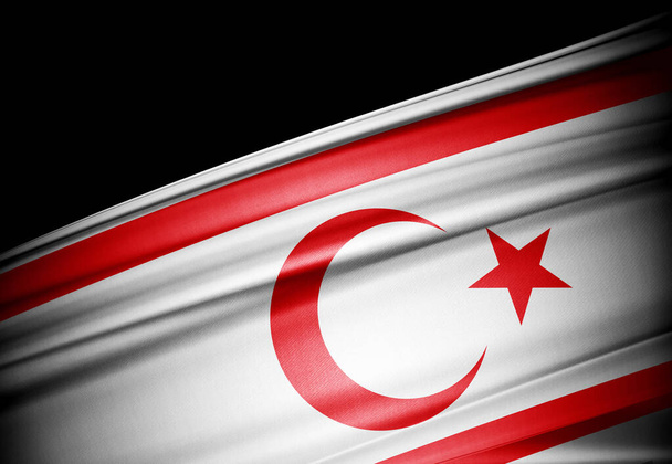 Türkische Republik Nordzypern schwenkt Nationalflagge. - Foto, Bild