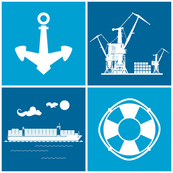 Set di icone marittime, illustrazione vettoriale
 - Vettoriali, immagini