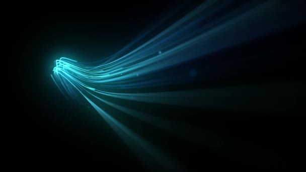 Streszczenie Świecące 3d Light Strokes Tło / 4k animacja abstrakcyjnej pętli tapety tło świecące 3d uderzeń światła z głębi pola i podążania trajektorii ścieżki ruchu - Materiał filmowy, wideo