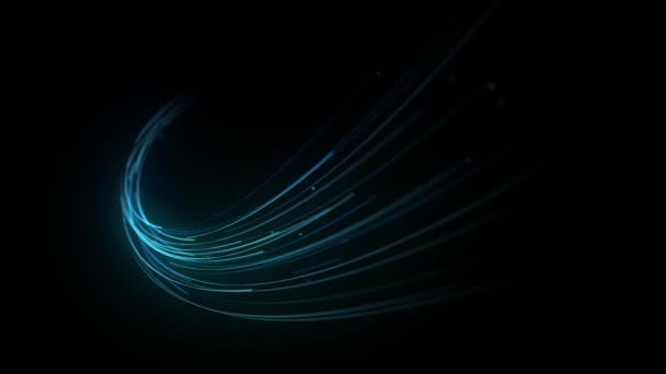 Аннотация Glowing 3d Light Strokes Background / 4k animation of an abstract looped wallpaper background of glowing 3d light strokes with depth of field and following motion path trajectory - Кадры, видео