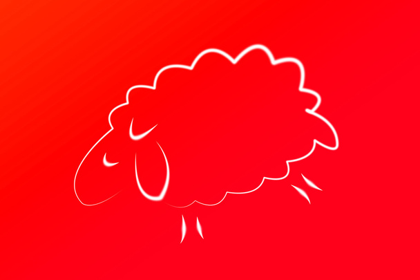 Sheep on red as background - Photo, Image