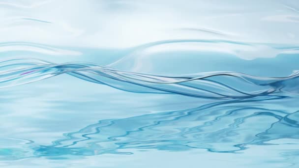 Écoulement tissu transparent sur la surface de l'eau, rendu 3d. - Séquence, vidéo