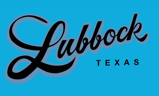Lubbock texas σε μπλε φόντο - Διάνυσμα, εικόνα