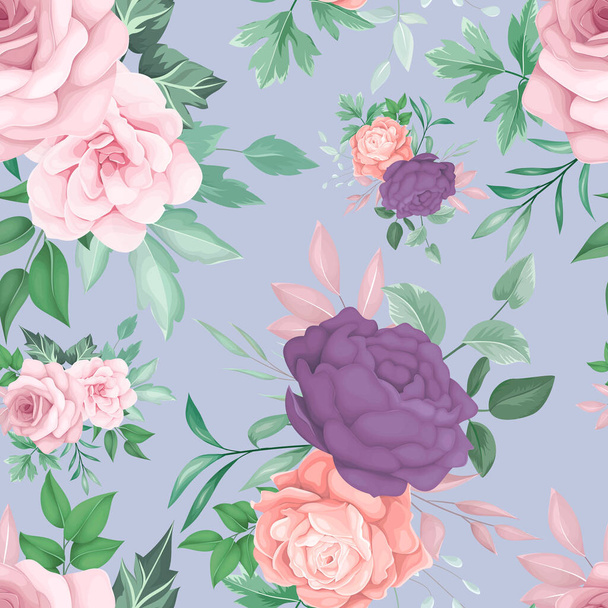 beautiful floral seamless pattern design - Vector, imagen