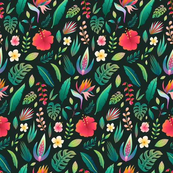Tropical Vector Seamless Pattern. Awesome for classic product design, fabric, backgrounds, invitations, packaging design projects. Surface pattern design. - Vektör, Görsel