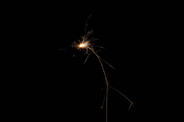 sparkler on black background - Photo, image