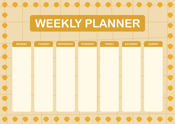 Planificador diario y semanal con Seashell - Vector, imagen