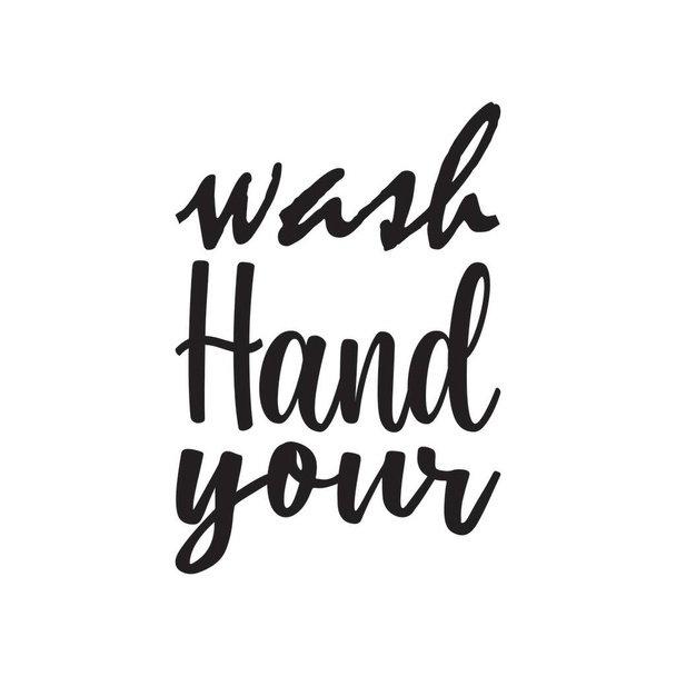 πλύνετε το χέρι σας απόσπασμα επιστολή - Διάνυσμα, εικόνα