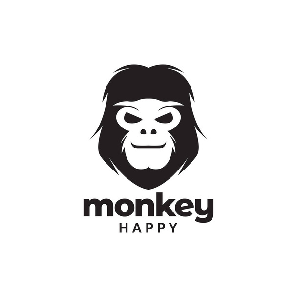 fej majom mosoly modern logó tervezés vektor grafikus szimbólum ikon illusztráció kreatív ötlet - Vektor, kép