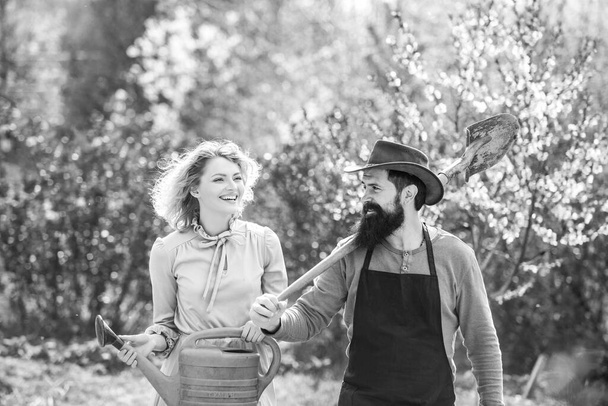 Couple Gardener. Worker family agriculture. Homegrown organic food. Family of rural workers. Couple Farmers - Fotografie, Obrázek