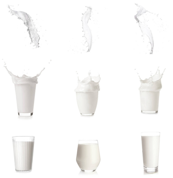 Friss tejkészlet fehér alapon - Fotó, kép
