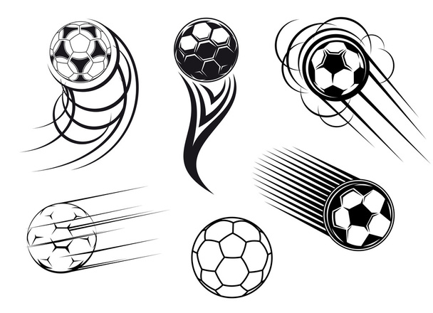 Football and soccer symbols and mascots - Vector, Image
