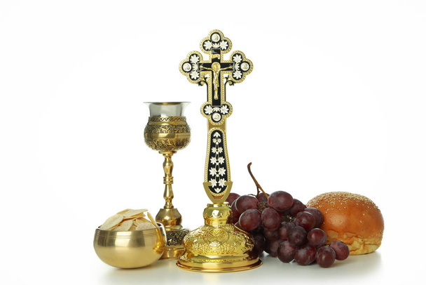 Concept of Eucharist, isolated on white background - 写真・画像