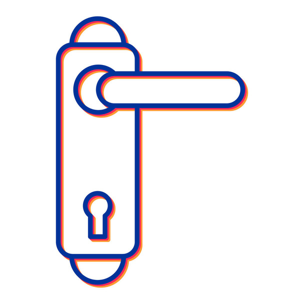 Türschlüssel, Liniensymbol isoliert auf weißem Hintergrund, Vektordarstellung - Vektor, Bild