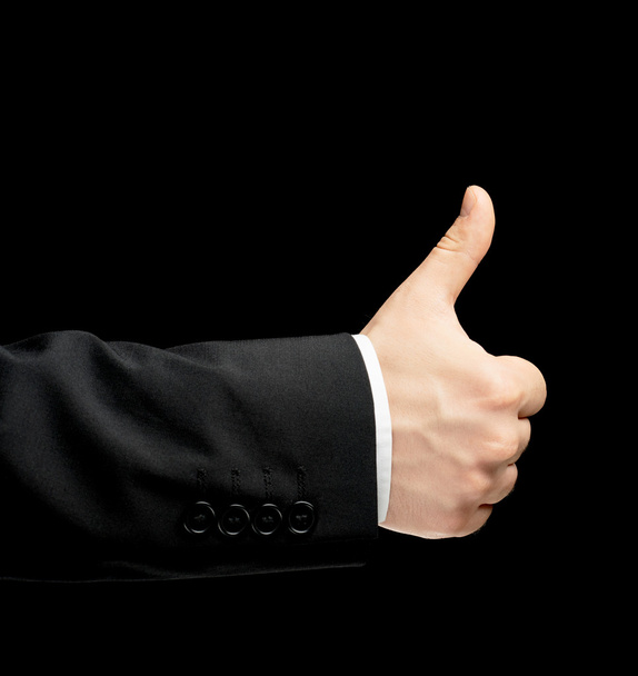Caucasian male hand in a business suit - Фото, изображение
