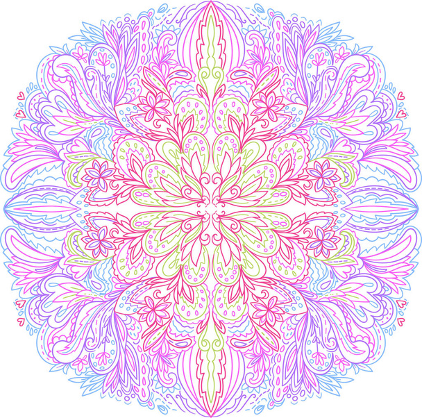 Vector illustration of mandala. Light, peace and spirit concept. Tattoo, spiritual yoga. - Vector, Image
