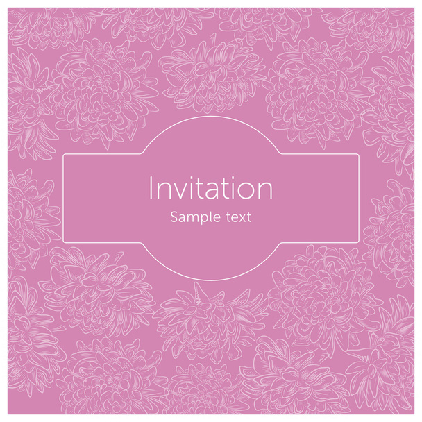 Chrysanthemum Flower Background Invitation - ベクター画像