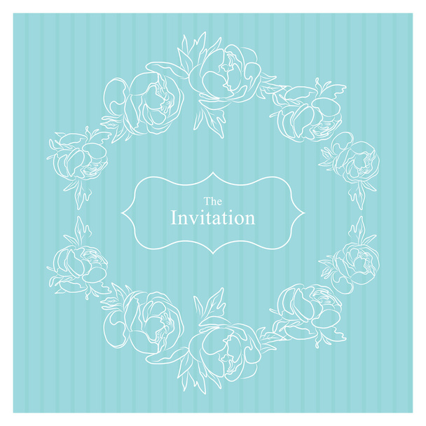 Vintage Flower Background Invitation - Vector, afbeelding
