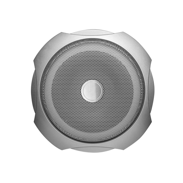Gray sound speaker isolated on white background. - Photo, Image