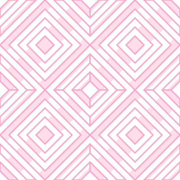 White and pink pastel abstract line geometric diagonal square seamless pattern background. Vector illustration. - Vettoriali, immagini