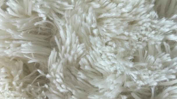 Top view of pastel white fluffy blanket. Natural abstract background. - Footage, Video