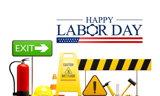 День праці в Сполучених Штатах Америки відзначається щороку у вересні, на честь і визнання американського робітничого руху, їх робіт і внесків. 3D Рендерінг - Фото, зображення