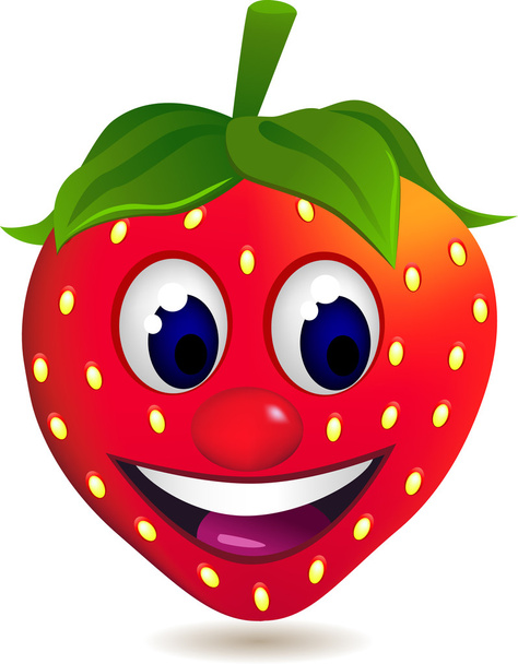 Erdbeer-Zeichentrickfigur - Vektor, Bild
