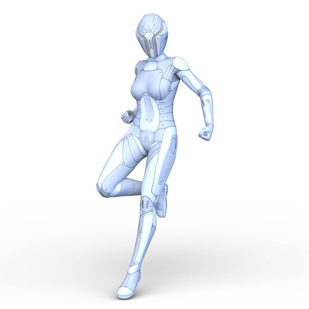 3D rendering of a cyber woman - Фото, изображение