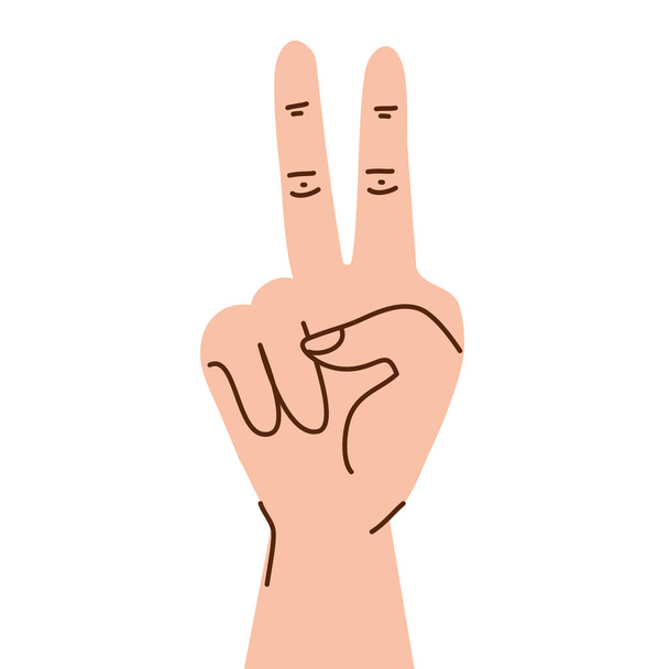 hand with peace and love icon - Vector, Image