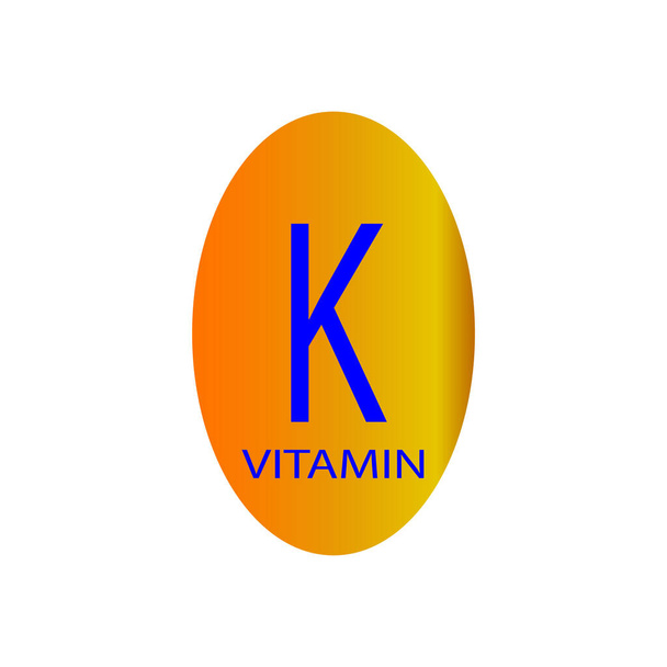 Vitamina K icono colorido fondo vector de diseño - Vector, imagen